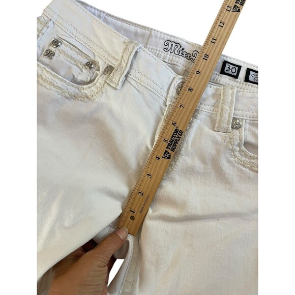 Miss Me Jeans Women's 30 Bootcut Mid Rise‎ Western Cowgirl Rodeo Denim White - Picture 10 of 15